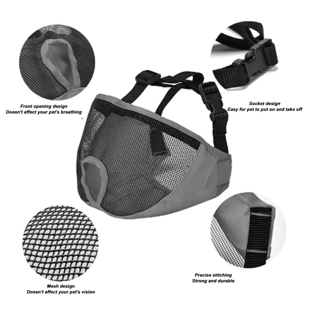 Breathable Short Snout Muzzle Soft Anti Bite Muzzle Flexible Dog Mouth Guard  Public Outing S