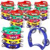 Plastic Hand Held Percussion Tambourine Jingle Bells Rhythm Instruments Music Educational Toy For Early Childhood Development