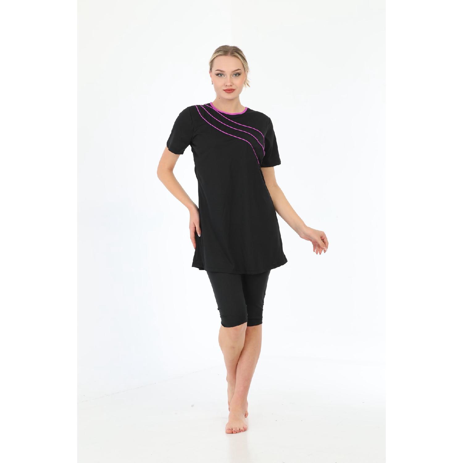

Sea Swimwear Lycra Striped Semi Closed Hijab Swimsuit Black 56 чёрный