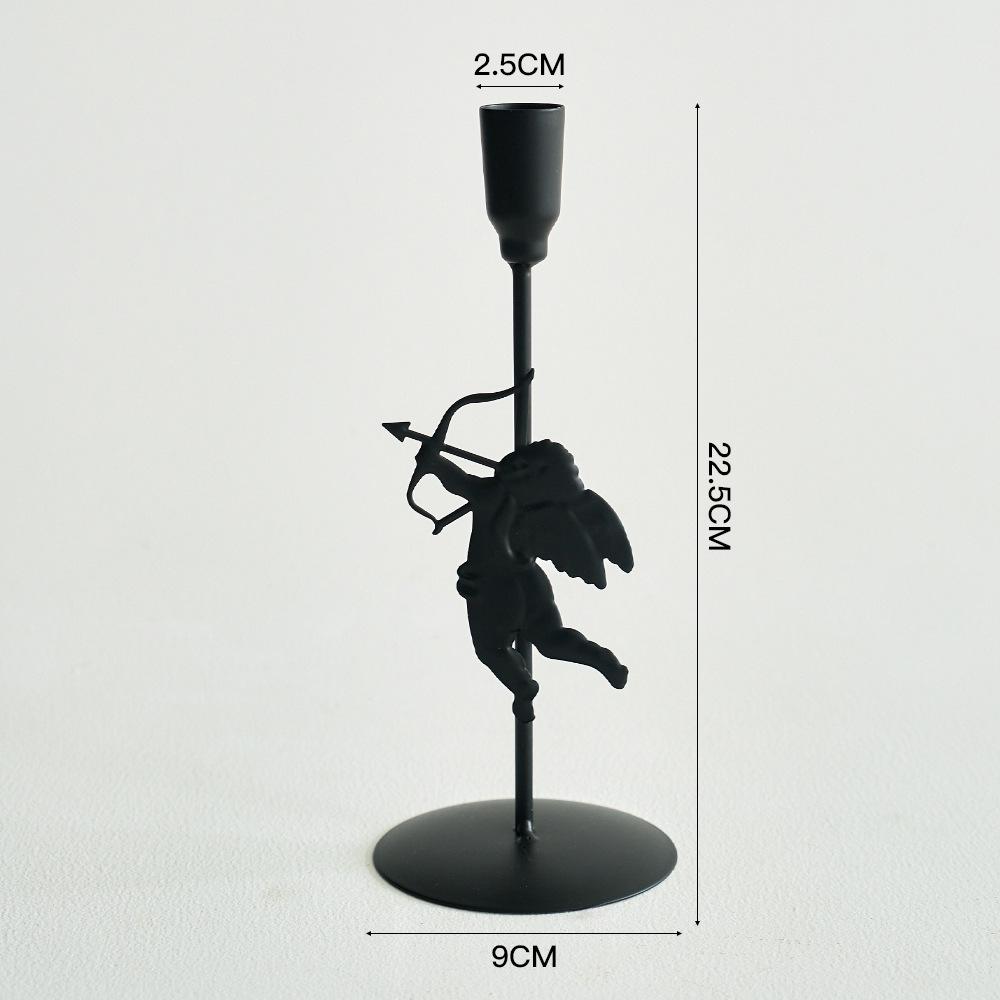 Iron Art Metal Candlestick Cupid Candle Holder Tall Candle Stand Decorative Home Crafts Geometry Atmosphere Props