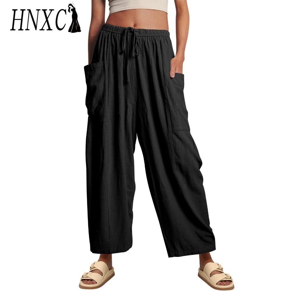 HNXC Pantaloni și capri cu talie înaltă, ocazional, cu imprimeu la modă pentru femei