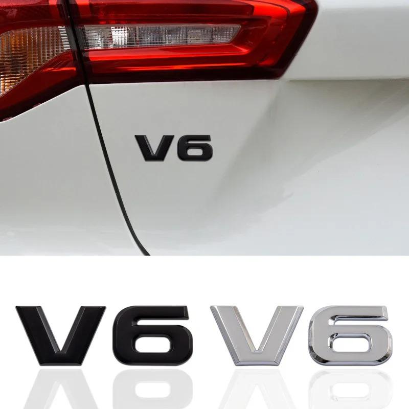 3D Metal V6 V8 Logo Car Emblem Badge Decals Sticker For Toyota FJ Land Cruiser Highlander JEEP Wrangler Fender Trunk Accessories