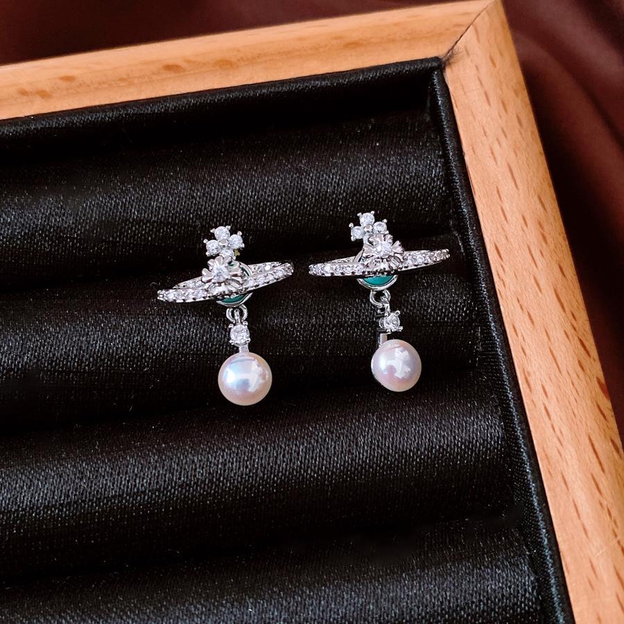 

Французские серьги-подвески в виде креста из серебряных жемчужин Игла , простые серьги-гвоздики высокого класса, персонализированные нишевые серьги оптом