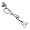 In-Stock White 17.2mm National Standard Three-Prong Power Cord, 0.5m, No Tail