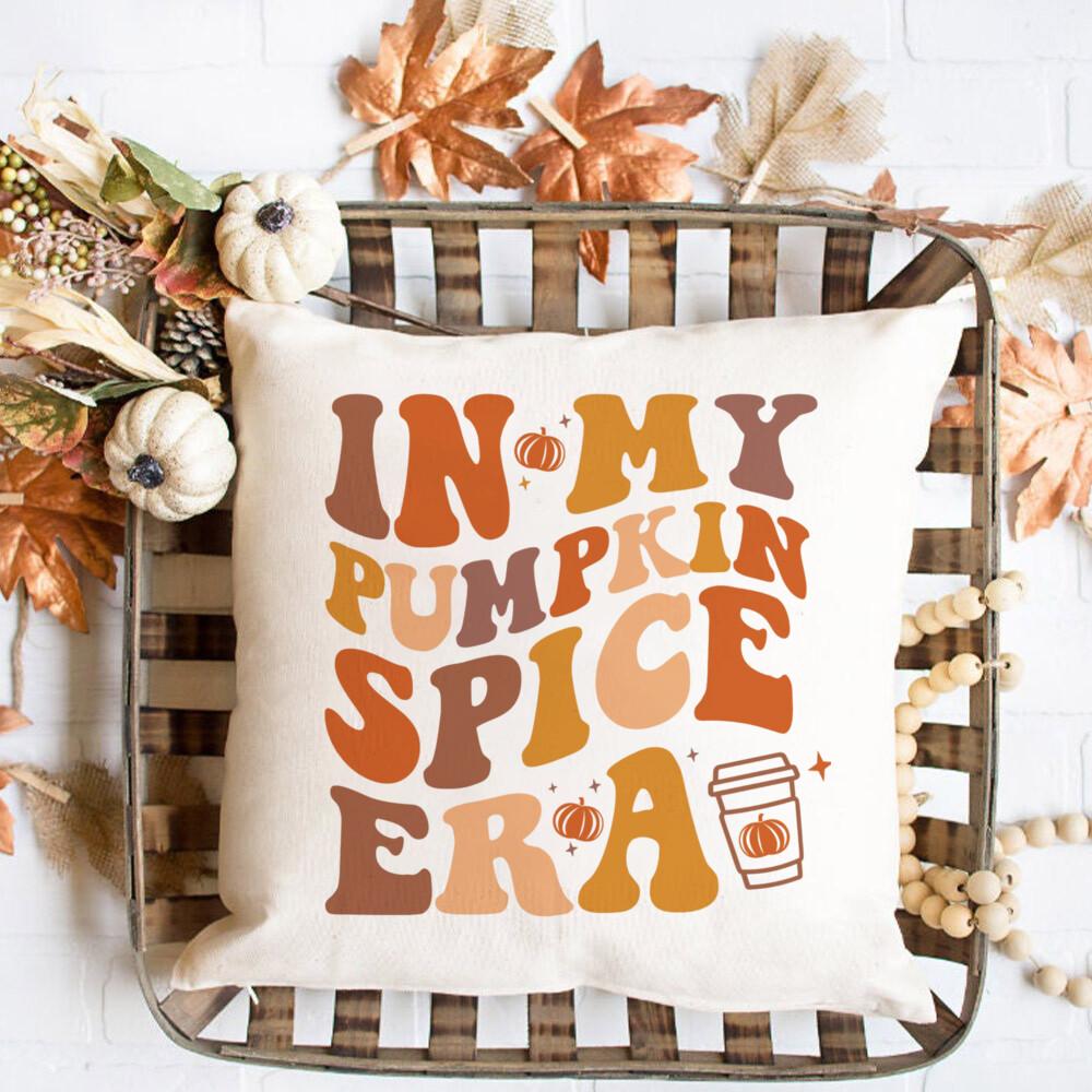 Fall Couch Pillow cover  Cushion cover Pumpkin Spice and Everything Nice Fall Home Decor Boho Autumn Pillow Fall Flowers Cushion