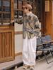 CHANGE WELL Japanese Pattern Fashion Autumn Clothes Silhouette Patchwork Print Print Long Sleeve Shirt Cotton Men's "2023 Autumn/Winter" All-Over 100%