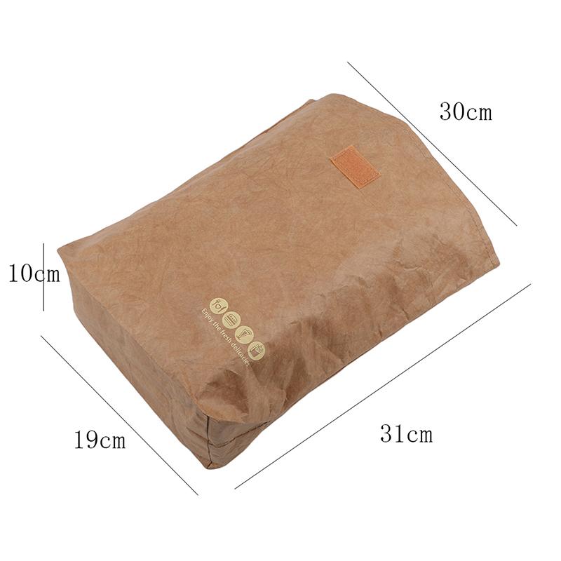 Bolsa de Almoço de Papel Reutilizável Dobrável à Prova de Vazamento Recipiente Portátil Grande Capacidade Crianças Menino Mulheres Térmica Cooler Isolada Kraft