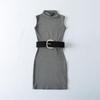 Women's Slimming Retro High-Neck Sleeveless Bodycon Dress