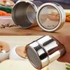 Set of 2 Powder Shaker Cans, Stainless Steel Powder Shaker Bottles for Sprinkling Sugar, Cocoa, Coffee, Chocolate, Pepper, and More, Perfect for Cooki