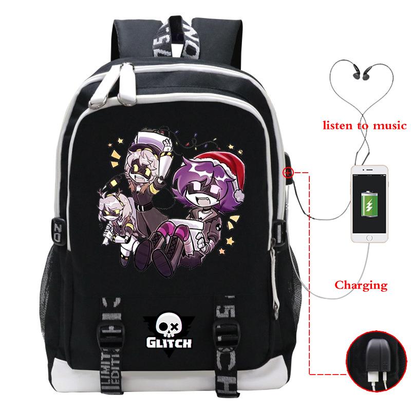Murder Drones Peripheral Backpack USB Interface Cross-border Multifunctional Leisure Student School Bag