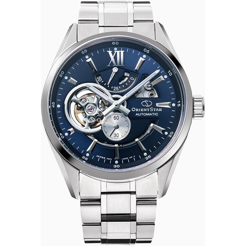 Orient Star Automatic Watch, Modern Skeleton, Mechanical, Made In Japan, Open Heart, RK-AV0004L, Men's, Navy, 2-Year Manufacturer's Warranty