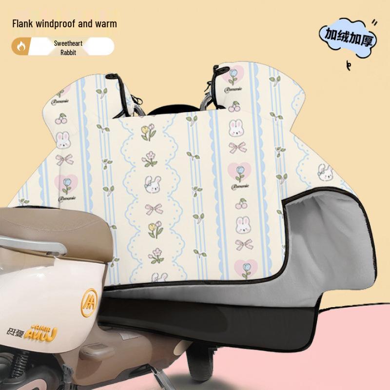 Thickened Windproof Winter Quilt for Electric Car & Motorcycle - Extra Large, Warm, and Coldproof Cover with Widened Shoulder Protection