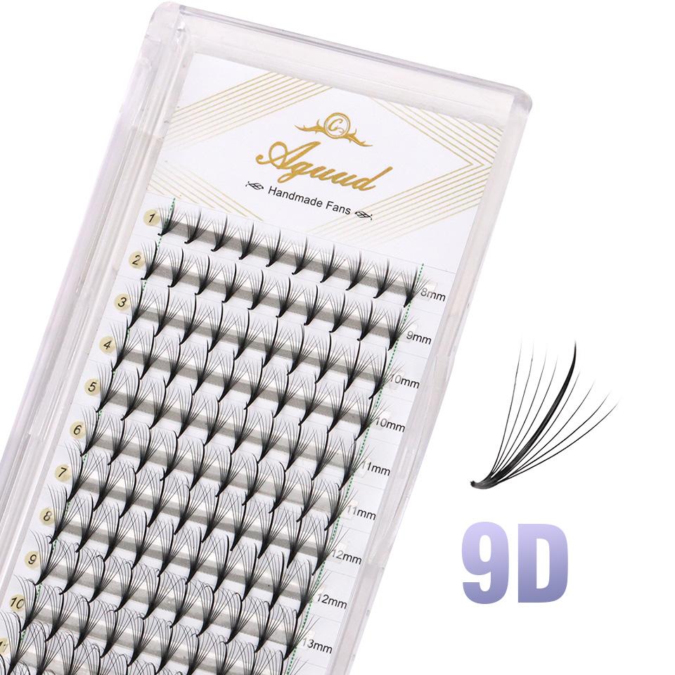AGUUD 3D/5D/7D/9D Wispy Premade Fans Lash Extension Pointy Base Promade Spike Fans Cluster Eyelash Russian Volume Lash Extension