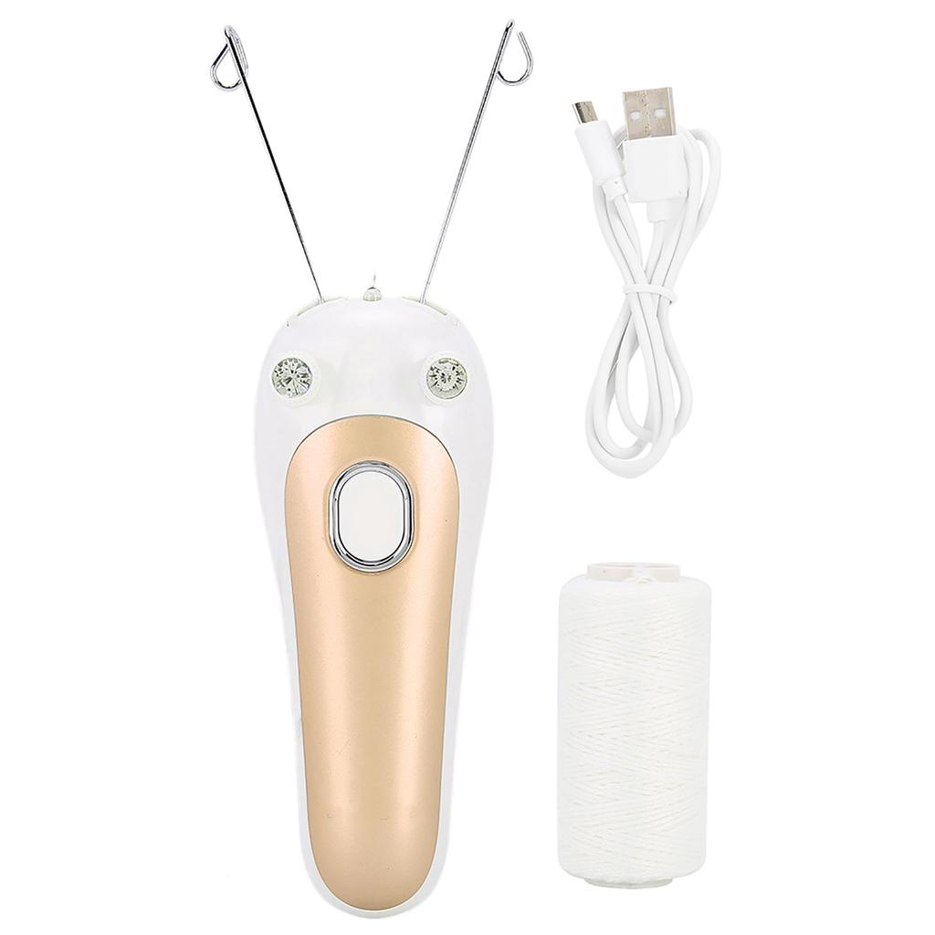 Electric Threading Epilator Physical Threader Hair Remover for Face Arm Leg UseGold