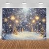 Paesaggio Invernale Scena di Neve Foresta Bianca Sfondo Fotografico Forniture Decorazioni Festa di Natale Striscione di Sfondo Oggetto di Scena per Foto