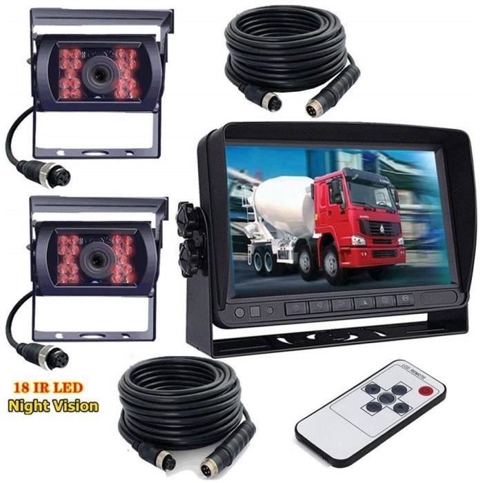 12V-24V Système D'appareil-photo De Secours De Voiture De, 7 " TFT LCD HD Moniteur De Voiture Couleur +2x RV Bus Truck Carav 2501