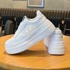 Platform white shoes women's 2025 spring new women's shoes heightened versatile casual sports shoes sub-board shoes popular muffin