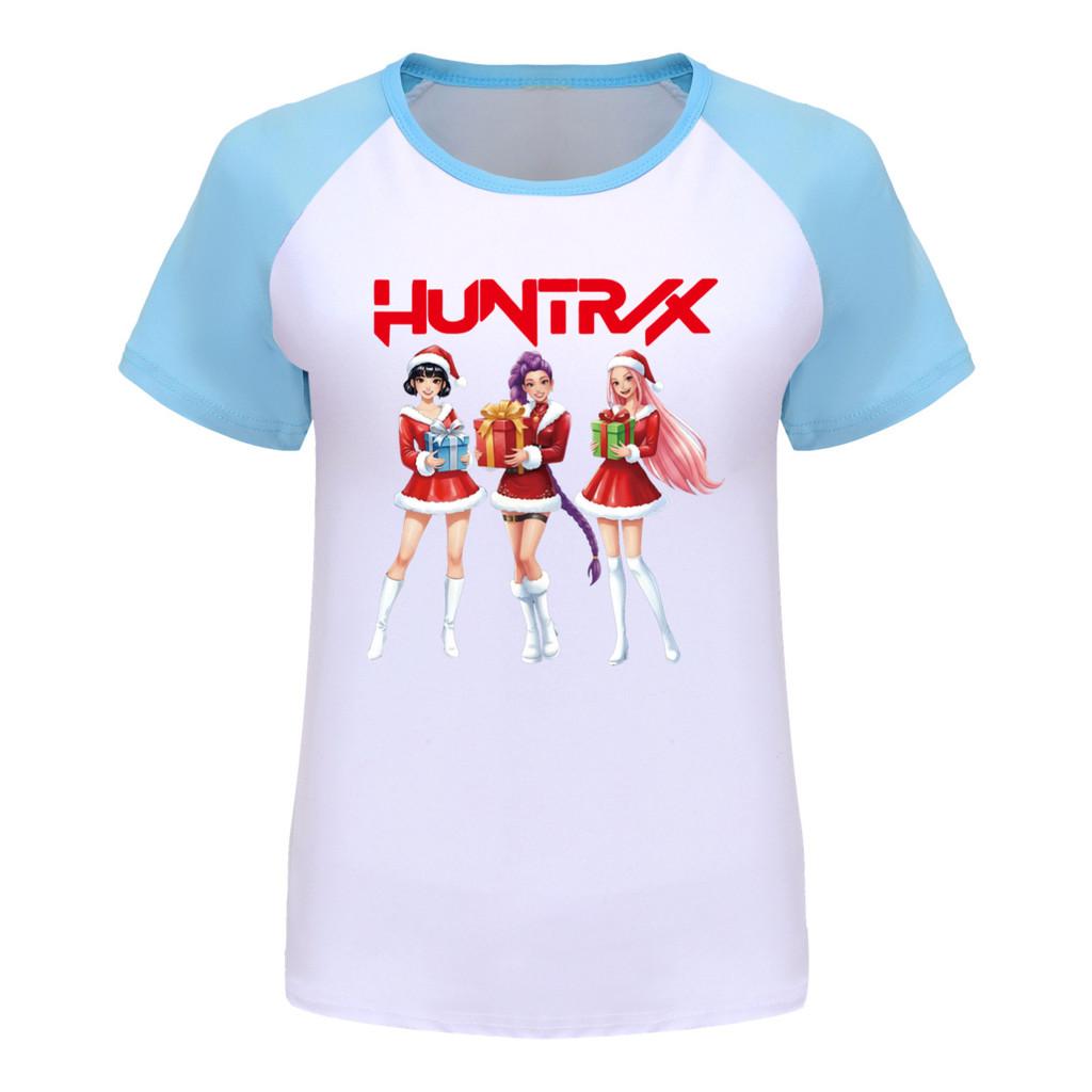 5086 Barn Flickor Jul Nyår Rumi Zoey Mira Tryck Raglan Kortärmad T-shirt