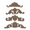 European Style Solid Wood Carved Corner Flower Decoration - Finely Crafted Door and Furniture Accessory