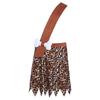 Men Caveman Halloween Costume One Shoulder Strap Leopard Print Skirt with Stuffed Bone Waist Decor and Irregular Trim for Party Night