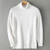 Men's Wool Lapel Cable Knit Sweater - Business Casual Double Strand Twisted Knit