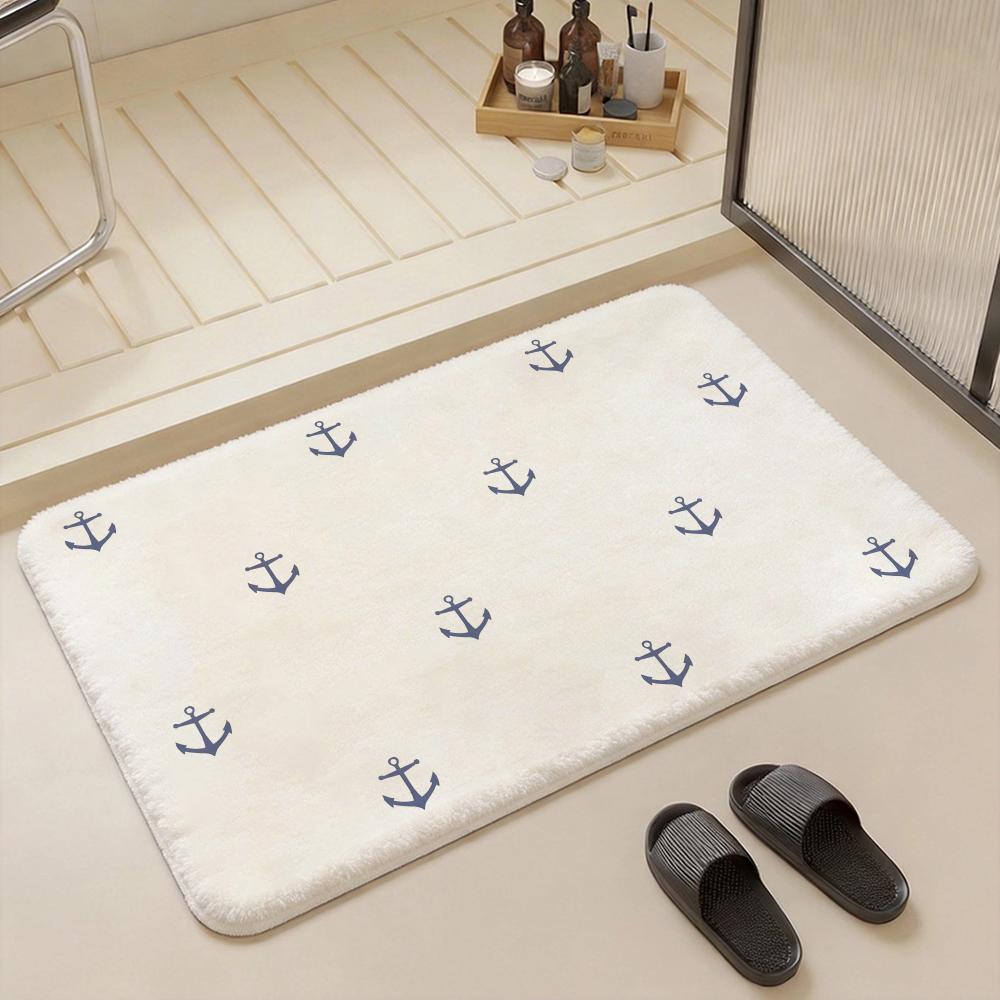 Style S Nautical Floor Mat Eco Flannel Doormat Non Slip Odorless Indoor Floor Rug Soft Short Plush Home Mat