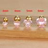 1 Adet Sade Pembe Zirkon Kalp Küçük Küpe Moda Minik Paslanmaz Çelik Charm Helix Kıkırdak Piercing Takı