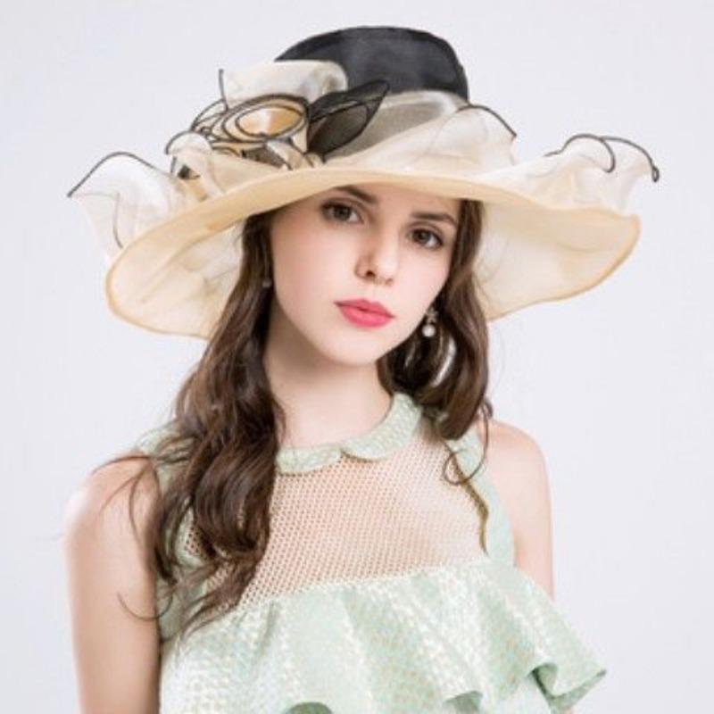 Creative Hat Summer Hat UV Protection Organza Fashion Net Gauze Cap Wide Brim Hat Female Sun Hat
