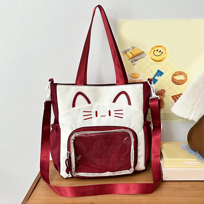 

Большая вместительная сумка через плечо Student Tutorial, японская прозрачная сумка в стиле аниме JK, женская сумка через плечо 30*10*34cm красный