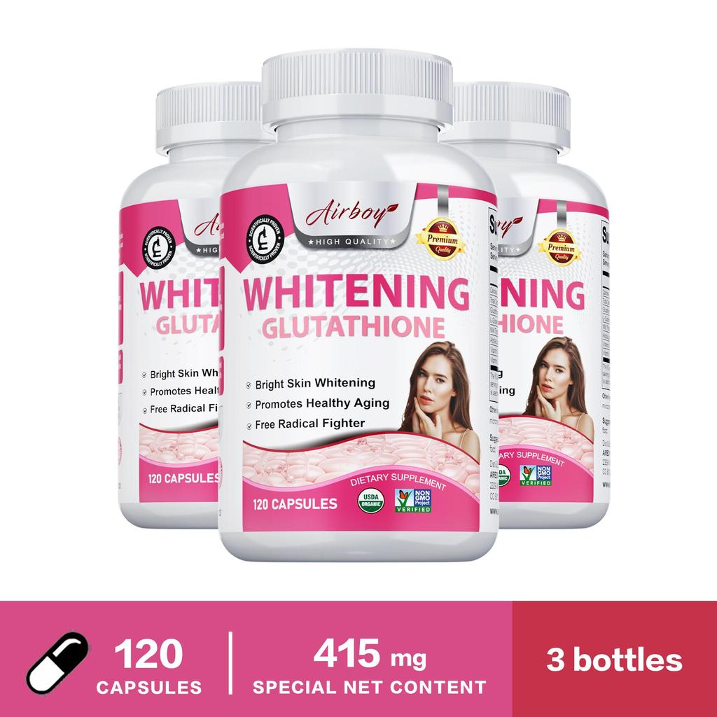 100% Natural Glutathione Supplement, Contains Vitamins and Alpha-lipoic Acid, Whitening, Antioxidant, Suitable for Adults.