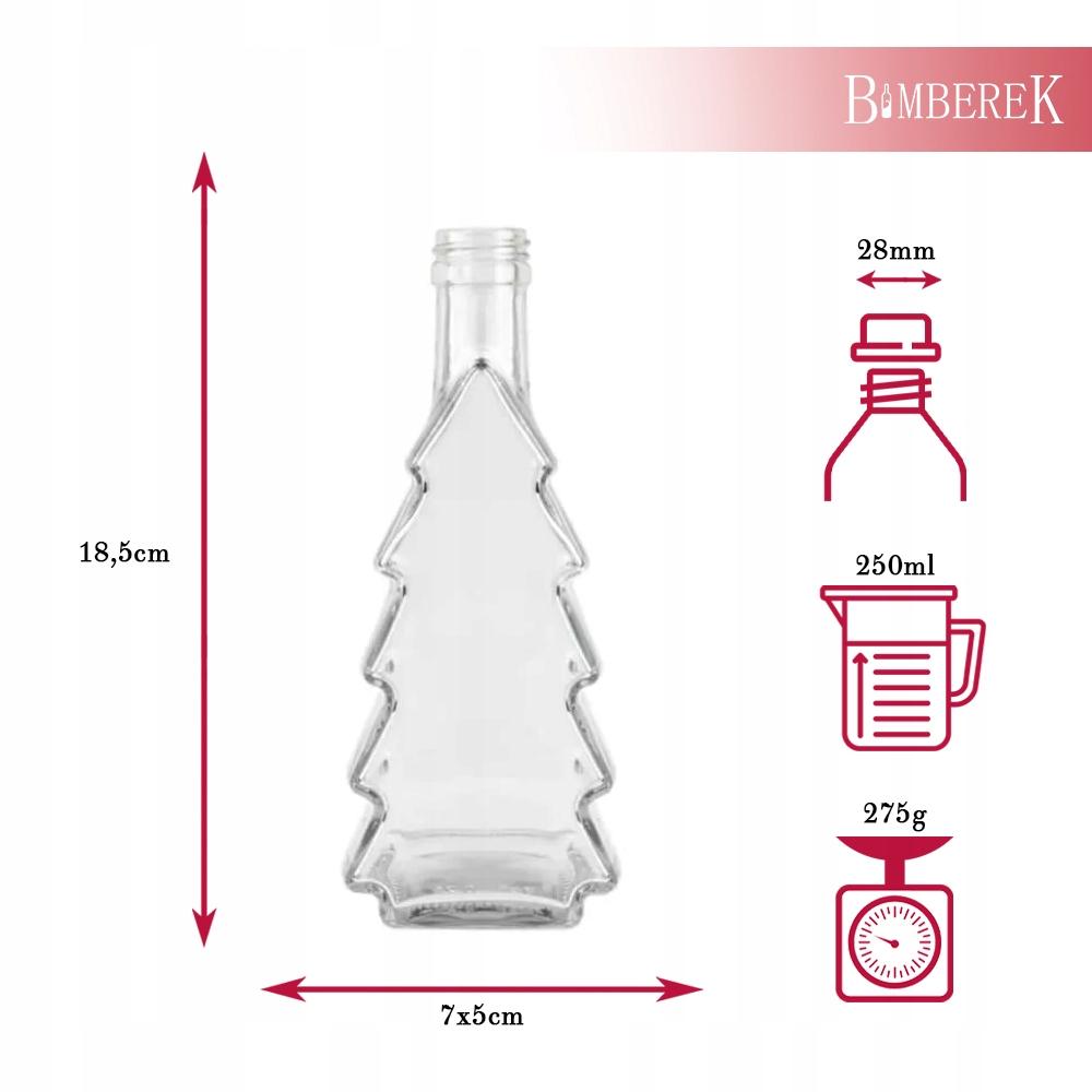 10x CHRISTMAS TREE BOTTLES 250ml FOR LIQUEURS GIFT WINE LIQUEUR SET