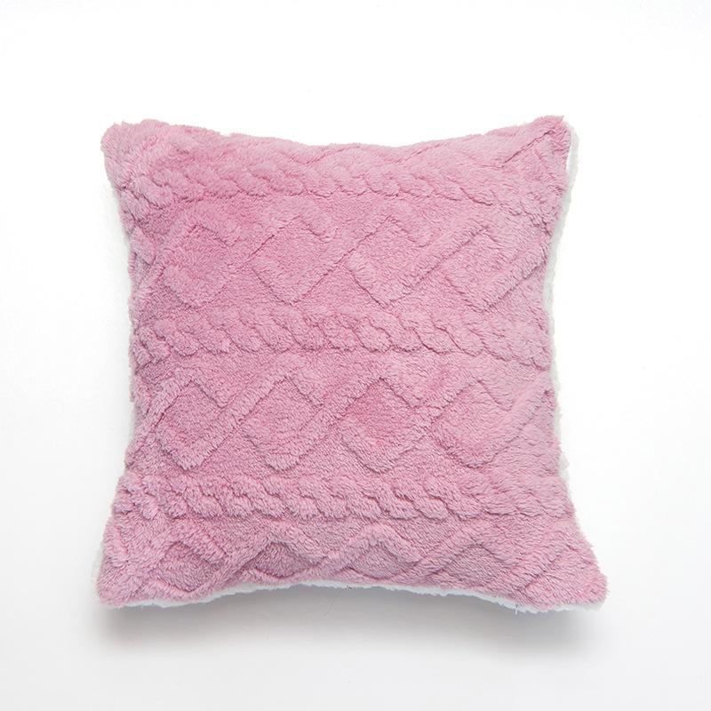 

Winter Soft Jacquard Plush Three-dimensional Color Block Pillow Color Pillow Cushion Cushion Cover 40 * 40Cm (excluding core)