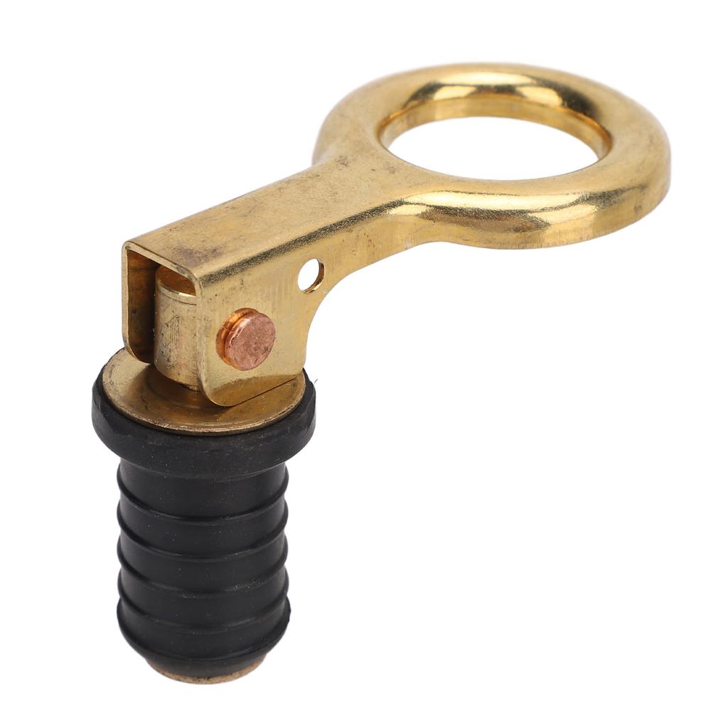 Snap Handle Drain Plug Rubber Brass Twist Design Long Lasting Marine Drain Plug for Boat Yacht Livewell 0.6inch