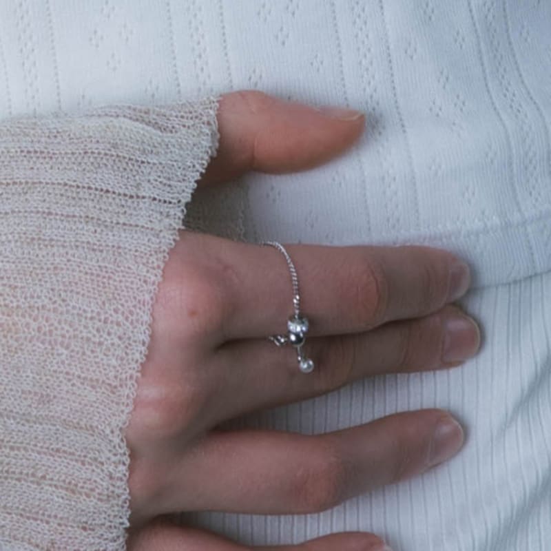 Pearlymore Small Crystal Chain Ring_PM25R001SS