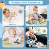 Baby dining table suction cup rotating and happy baby puzzle early education can chew gyro cartoon dining chair toy