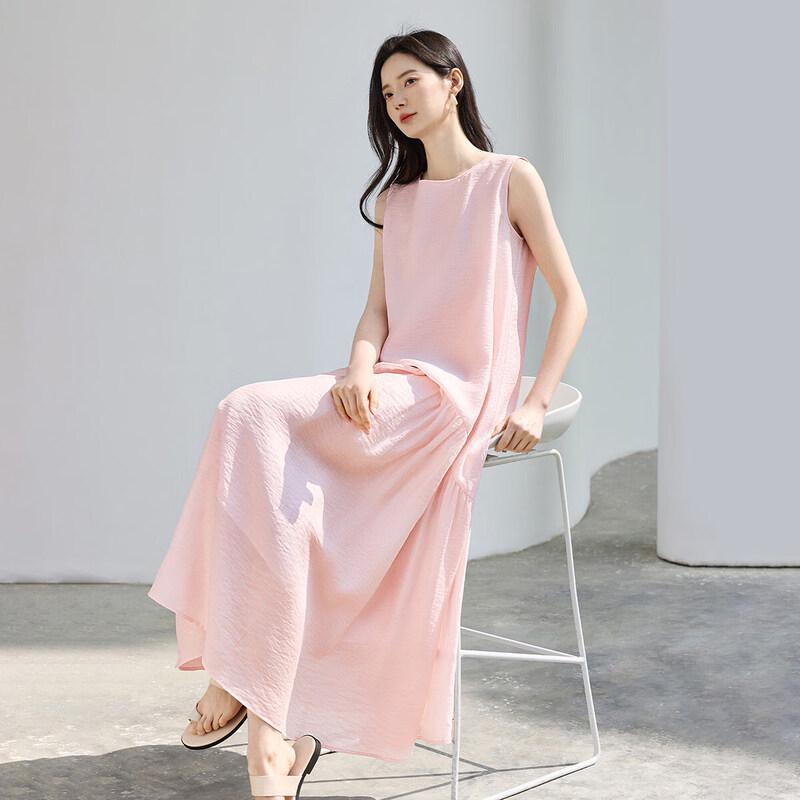 IHIMI Women's Lyocell Sleeveless Summer Midi Dress