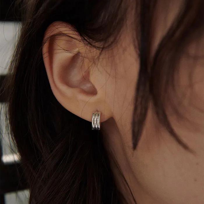 [925 silver] Deux.silver.183 / fort earring (silver)