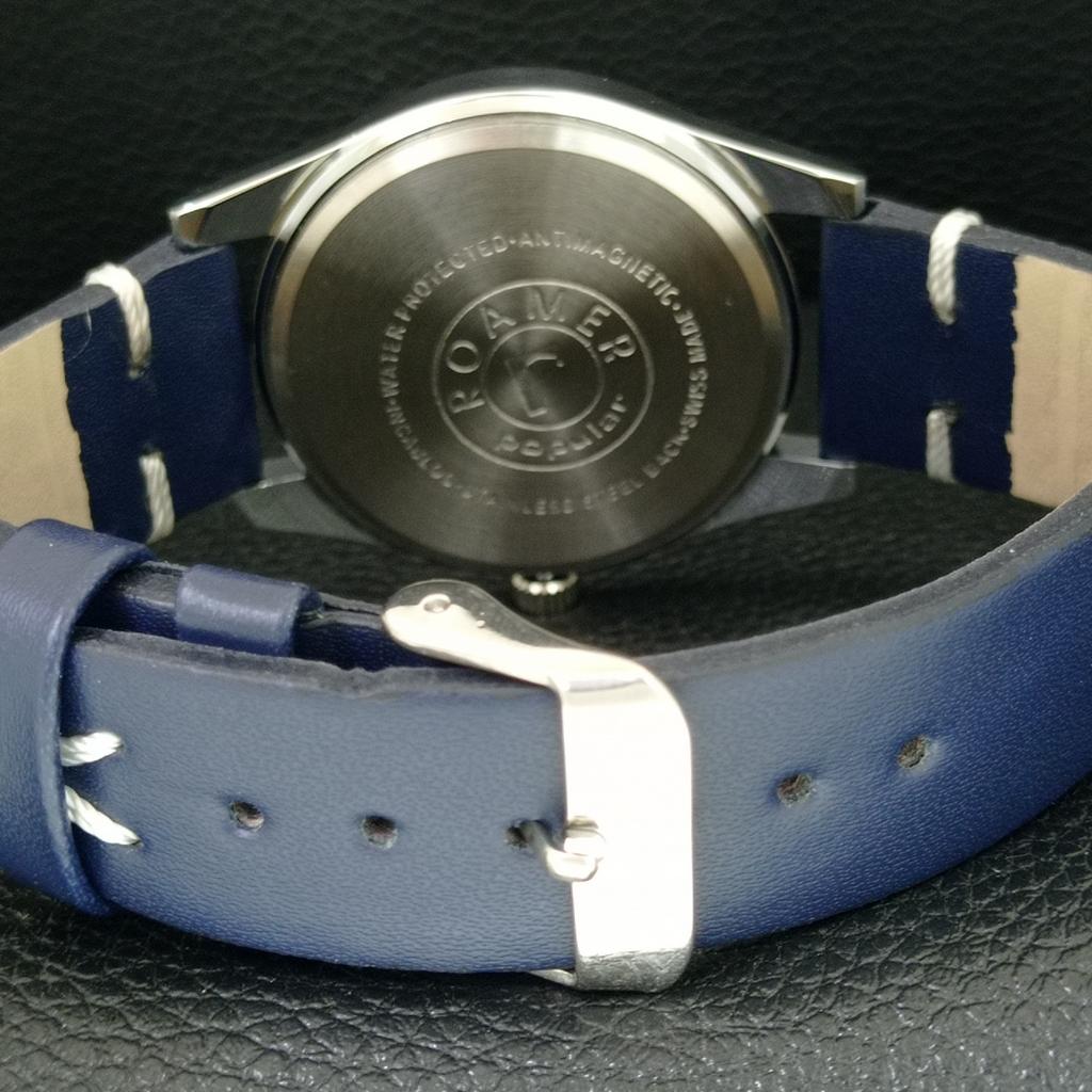 REFURBISHED VINTAGE HAND-WINDING SWISS MENS BLUE COLOR DIAL WATCH a707122-1