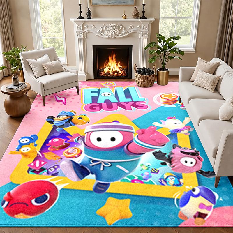 Fall Guys Carpet Door Mat for Living Room or Bedroom Protective Mat Under Chair Office Decoration Christmas Gift Birthday Present