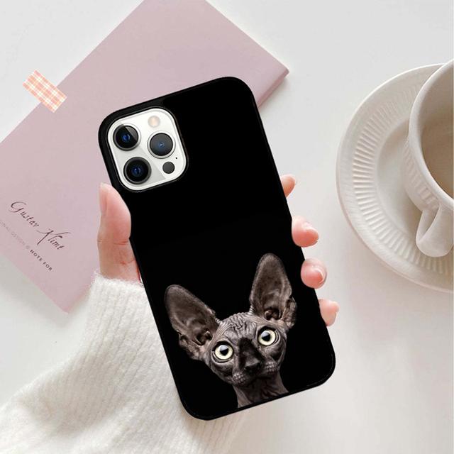 

animal Sphynx Hairless cat Phone Case Back Cover for iPhone 17 Air 16 15 14 13 11 12 Pro Max Plus Shell Coque iPhone 13