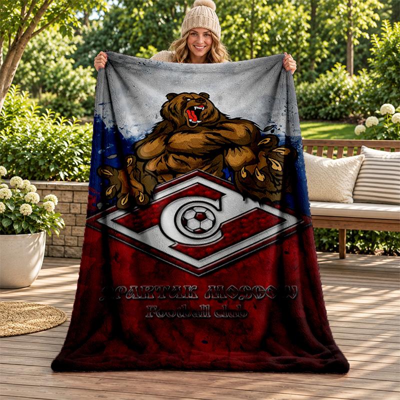 FC Spartak Moscow blanket Flannel Blanket Soft Cozy Plush Throw for Sofa Bed Lightweight Home Decoration Gifts for Christmas various holidays