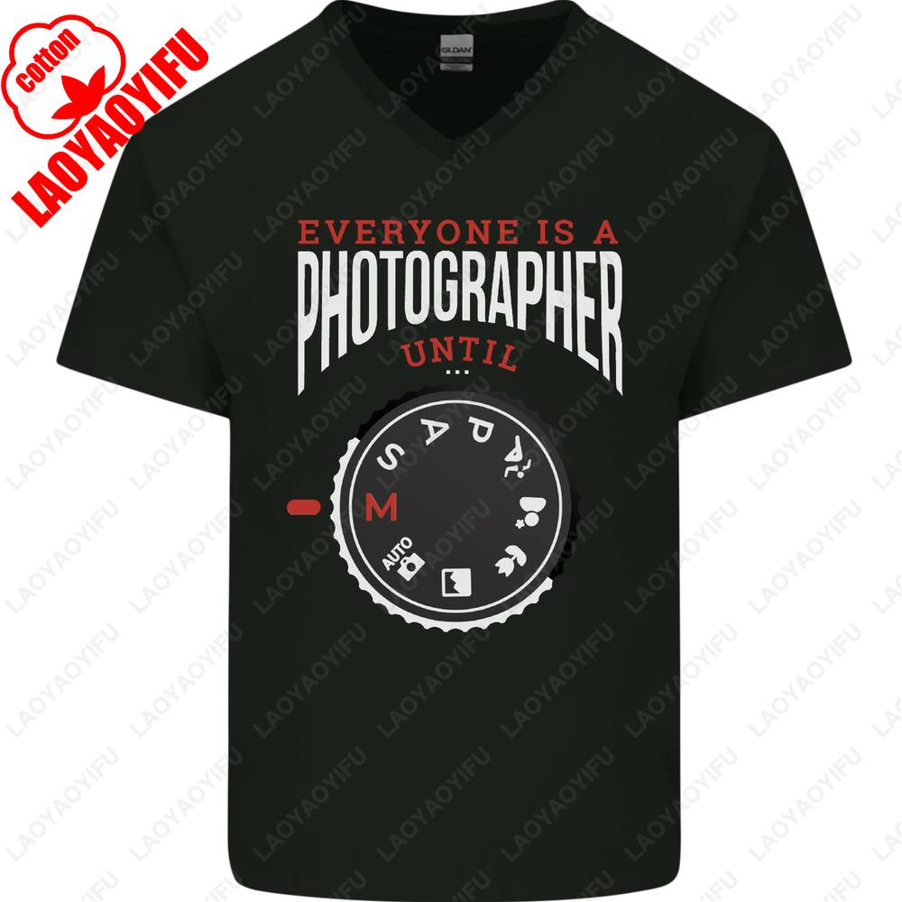 Shutter Realism Photography Satire VNeck Tee Mens Technical Cotton Sarcasm Shirt Summer Unisex Adult Classic Printed Tops