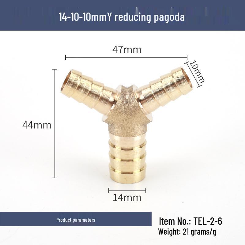 Copper Y-Type Reducing Tee Connector for Soft Water, Oil, and Air Pipes (Sizes 4, 6, 8, 10, 12)