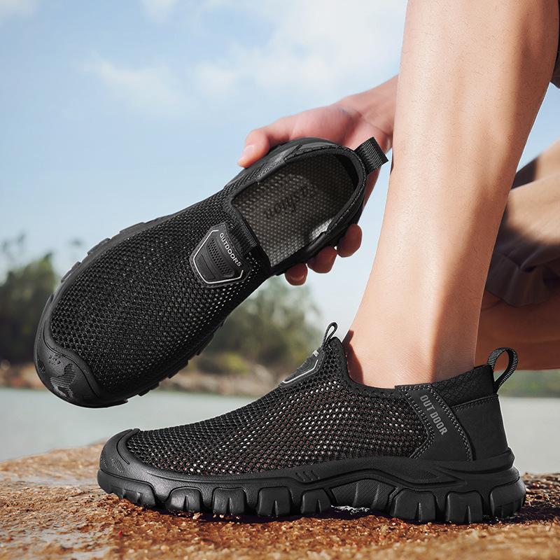 2025 sandals men's new summer wear casual sports mesh bag head mesh shoes men's summer hollow shoes