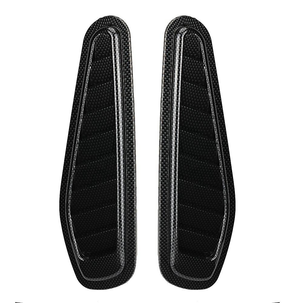 2pcs Carbon Fiber Style Car Air Flow Intake Decorative Scoop Bonnet Vent Hood Cover Universal