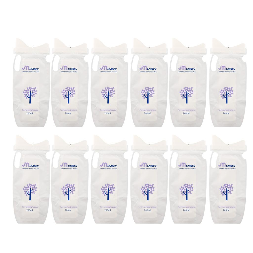 12pcs 700ML Disposable Urine Bags Portable Effective Sealing Folding Unisex Urine Bag