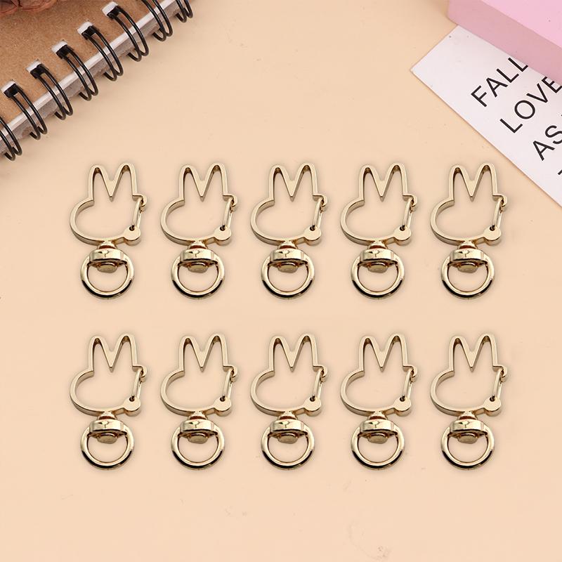 

10Pcs Alloy Bat Dolphin Rabbit Keychain With Lobster Clasp For Diy Handmade Accessories 35*9mm
