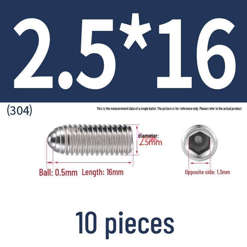 Stainless Steel Ball Plunger Set: M2.5-M16 Ball Screw Positioning Spring Plunger