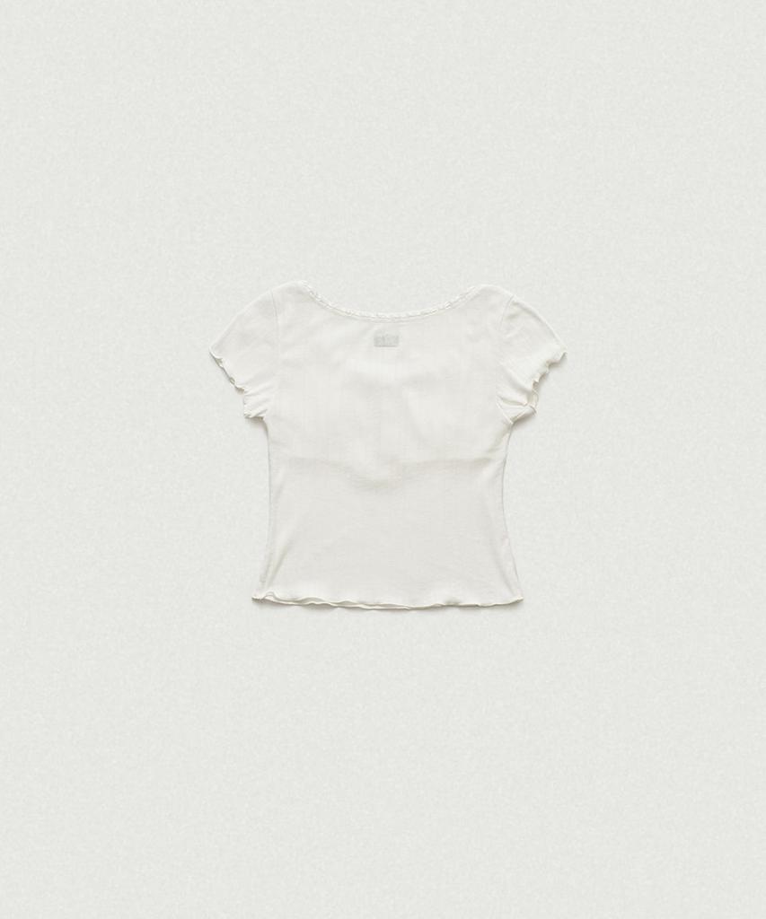 Deobanes Cotton Eyelet Button Top_White