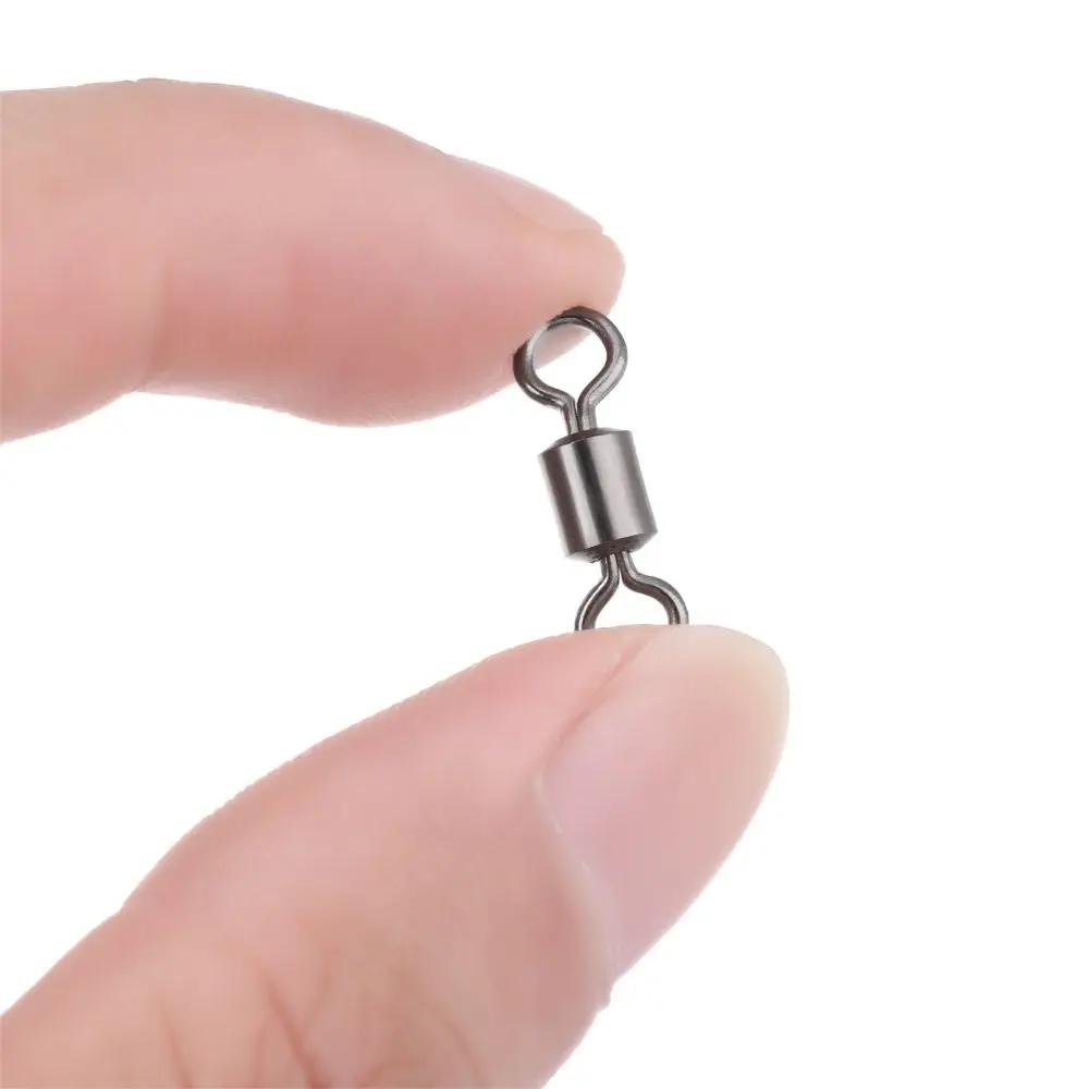 100pcs/lot New Fishing Tackle Accessories Durable Fishing Connector Fishing Rolling Swivel Connector Rolling Swivels Solid Ring